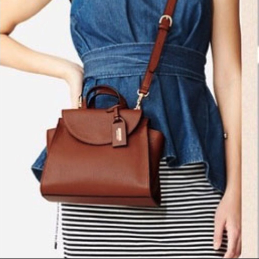 Kate Spade Saturday Mini A Satchel ( British Tan) Pebbled Leather.